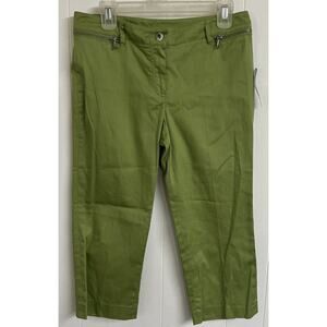 NWT Women’s Size 6 New Directions Color Green Apple Capri Pants‎ Stretch